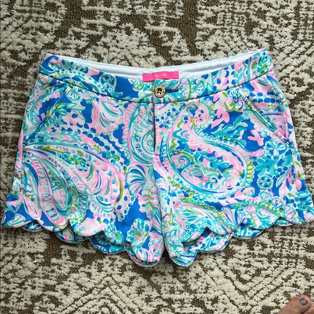 Lilly Pulitzer High Waist Blue and Pink Shorts